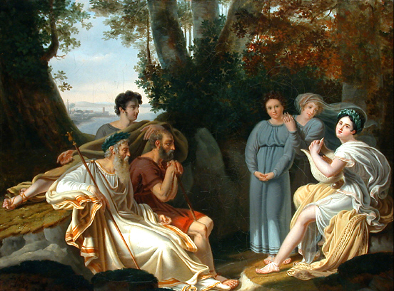 Charles Nicolas Rafael Lafond (1774–1835): Sappho sings for Homer,