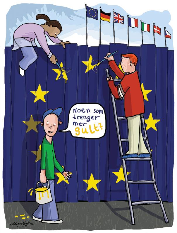 Illustrasjon for Aftenposten Junior som viser barn, kart, flagg